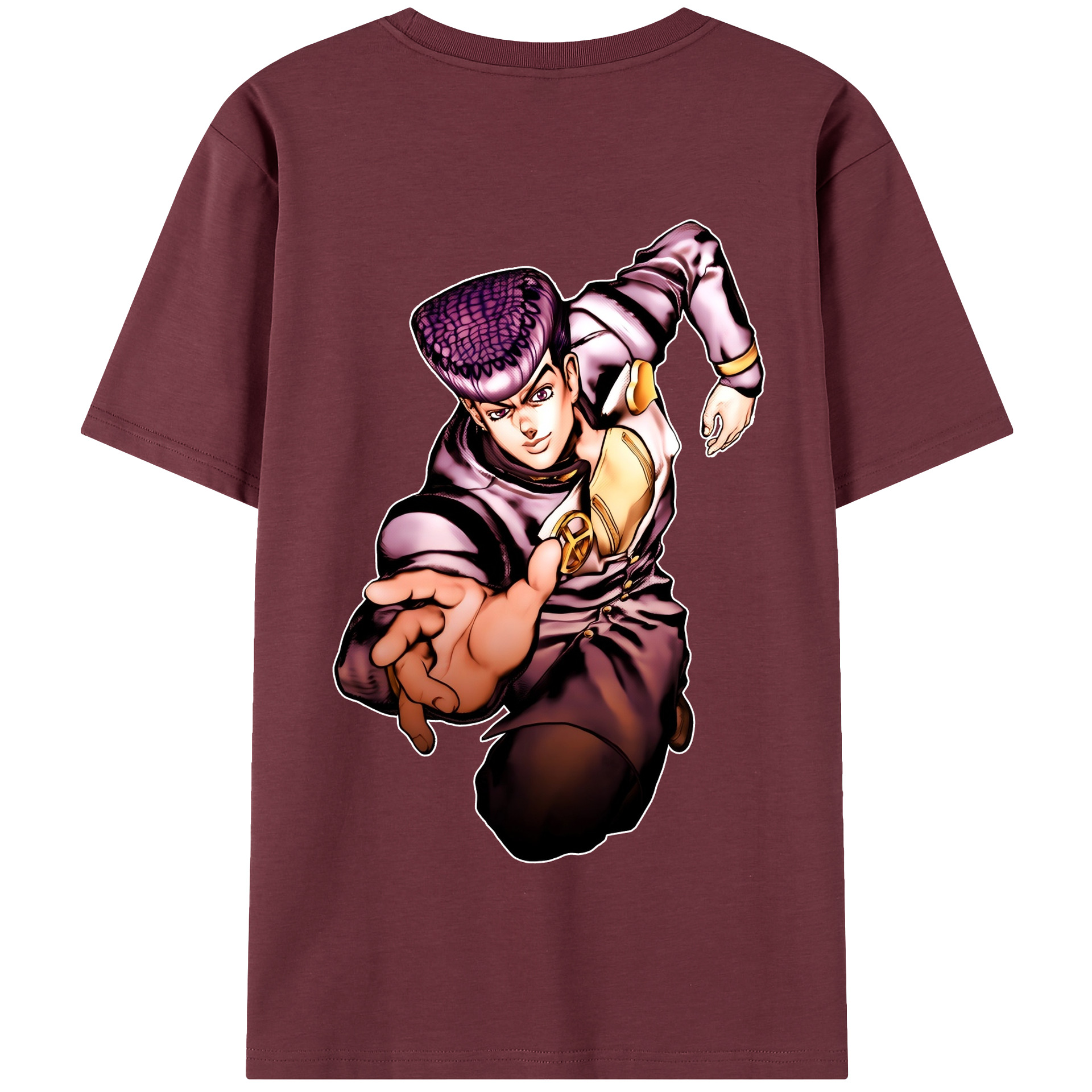 （画像用） ジョジョの奇妙な冒険 ひがしかた じょうすけ JoJo's Bizarre Adventure Higashikata Josuke 綿100％半袖Tシャツ（背面プリント）